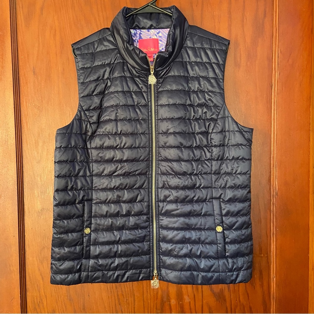 Lilly Pulitzer Navy Puffer Vest